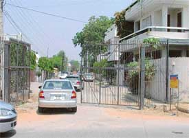A gate erected to prevent crime in Block-H of Sarabha Nagar, Ludhiana