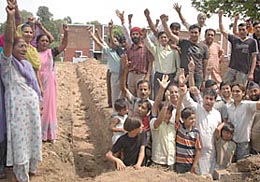 Residents of Sector 20-C protest against the allotment of a school site in a park in Chandigarh
