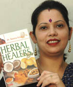 Dr Sonica Krishan with her book Herbal Healers.