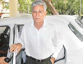 Mr R.K. Rao on his way to join as a new Deputy Commissioner of Chandigarh at his office in Sector 17