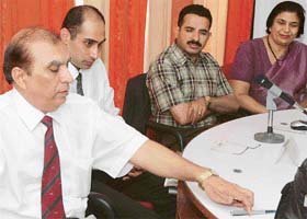 Mr Sanjeev Kalra, DIG, Punjab Police, Mrs Satnam Kaur, Senate Member of Panjab University, and others during a seminar Be A Star Performer