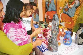 A view of the art and craft exhibition organised at Kiddies Paradise School