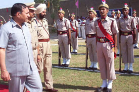 The Inspector-General Jails, Punjab, Mr S.K. Dutta, inspects the passing-out parade of jail wardens at Punjab Jail Training School, Central Jail, in Patiala on Tuesday.