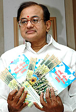 Finance Minister P. Chidambaram launches the Varsha Bima, 2005, insurance policy for agriculture in New Delhi on Thursday.