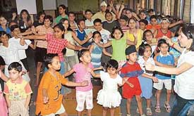 Children participate in a western dance summer workshop being held at the Press Club, Sector 27, Chandigarh, on Thursday. 