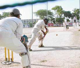Aspirants during trials conducted on Friday by the Ludhiana District Cricket Association to select probables for the U-22 cricket team for the Punjab State Inter-District Tournament