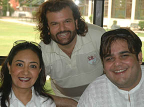 Jaspinder Narula, Hans Raj Hans and Sachin Ahuja, jury members of Awaaj Punjab Di mega singing competition at Hotel Mountview, Sector 10, Chandigarh