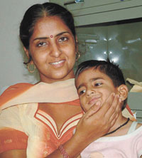 Davesh with his mother at his residence in the Capital. 