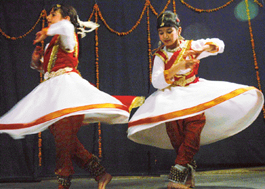 Students of Sobha Koser present a dance at the Pracheen Kala Kendra on Thursday. 
