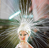 A model presents a creation from the autumn/winter 2005/2006 collection of Bulgarian designer Virginia Zdravkova during a fashion show in Sofia on Thursday.