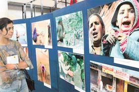 Some of the frames that feature in Jammu and Kashmir: A Passage in Time, an exhibition organised by the Union Ministry of Information at State Library, Sector 34, Chandigarh