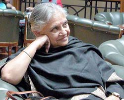 Mrs Sheila Dikshit, Chief Minister of Delhi, who has come to attend the All-India Law Ministers and Law Secretaries Conference in Shimla on Friday.