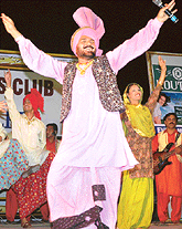 Punjabi singer Pammi Bai performs at Chandigarh Press Club to mark the Silver Jubilee function of the club on Sunday night.
