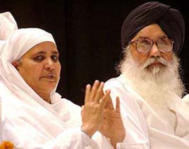 Bibi Jagir Kaur, President of the SGPC, and Mr Prakash Singh Badal, President of the Shiromani Akali Dal, at a convention to discuss problems of Sikhs in India and abroad at Mavlankar Auditorium in New Delhi on Sunday evening.