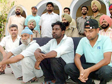 Dr Vinod Khanna, Nand Kishore, Balwinder Singh and Kamaljeet Singh, held for purchasing PMT paper in police custody in Faridkot on Monday. 