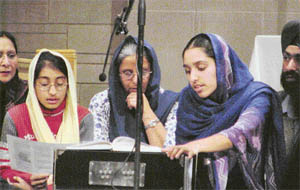 Keeping faith alive: Kirtan in progress at a church in the United States.