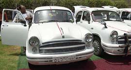 The Grand, a CNG Bharat Stage III Ambassador, launched by Hindustan Motors, in New Delhi on Wednesday.