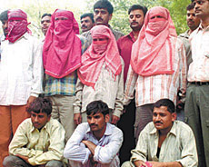 The robbers held by the Delhi Police in the Capital on Saturday.