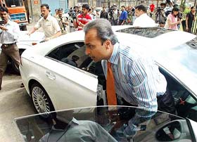 Anil Ambani arrives for the Reliance Energy Board meeting at the Reliance Centre in Mumbai