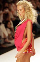 A model wears a creation from Totems 2006 spring/summer collection