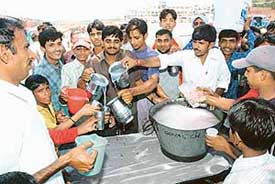 Sweet water offered at Vikas Nagar, near Mauli Jagran, in Chandigarh on the occasion of Nirjla Akadshi on Sunday