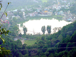 Constructions on the banks of the Rewalsar wetlands in Mandi district block natural water channels, resulting in the shrinkage of the water body. 