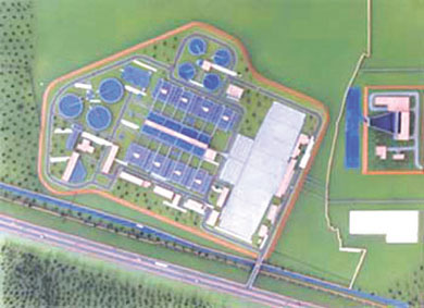 A model of Sonia Vihar water plant, awaiting water from UP