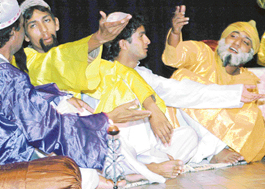 A scene from a play, Mirza Ghalib, staged at Tagore Theatre, Chandigarh, on Thursday