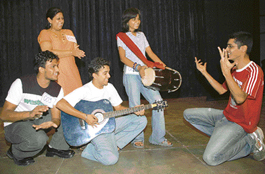 An audition being staged by Manch Tantra, a theatre group, at DAV College, Sector 10, 