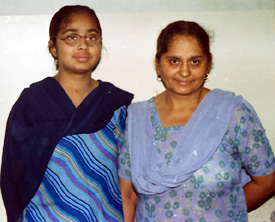 Gurdeep Kaur, who had a kidney transplant, with her mother at the CMCH, Ludhiana