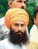 Satnam Singh, member of the Babbar Khalsa militant group, arrested by the Delhi Police Crime Branch, in New Delhi on Tuesday.