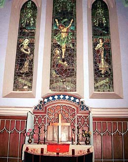 Stain glass windows dating back to 1803 adorn the church walls.