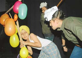 Kids perform in a play Girgit directed by Gaurav Sharma at Tagore Theatre, Chandigarh