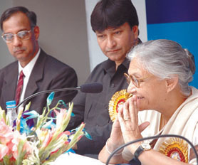 Ashok Leyland Limited managing director R. Seshasayee, Delhi Minister of Transport & Power and Chief Minister Sheila Dikshit participate in the inauguration ceremony of Driver Training Institute, Burari, a joint venture between Ashok Leyland and the Government of NCT of Delhi on Friday. 