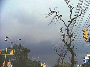 An overcast sky brings relief from sultry weather to residents of Ludhiana on Friday.