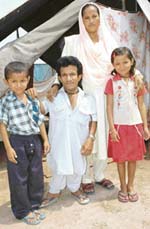 Circus couple Sauth Alam and Shama Parveen with their children in the campus of Asiad Circus in Sector 5, Panchkula. 