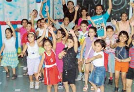 Tiny tots make merry at a summer camp organised by Footloose in Ludhiana on Saturday