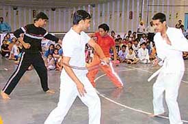 A camp on self-defence in progress at Skating Rink, Sector 10, Chandigarh