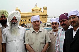 Mr Siyarash Zarger Yaghoubi, Ambassador of Iran, along with embassy officials, pays obeisance at the Golden Temple on Sunday.