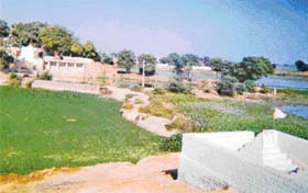 The new site of the Brahmasar Sarovar discovered at Thana village, 50 km from Kurukshetra