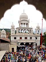 Sikh devotees at Chattipadshahi in downtown Srinagar to commemorate the birth anniversary celebrations of Guru Hargobind.