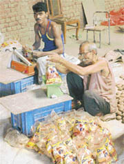 Potato packaging: Diet potatoes available in market are cultivated at Partabpura and Khera villages, near Jalandhar.
