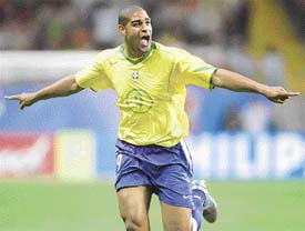Brazils Adriano was at his striking best in the Confederations Cup
