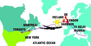 Map showing the Kanishka crash site