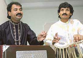 Ghazal singer Salim (left) and Hanif from Gwalior perform in Chandigarh 