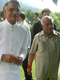 Union Home Minister Shivraj Patil, along with Deputy Chief Minister of Jammu of Kashmir, during his one-day Kashmir visit on Sunday