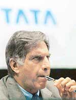 Chairman of Tata Motors Ratan N. Tata. at the companys AGM in Mumbai on Monday. 