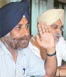 Col H.S. Kapoor, president of the Chandigarh Petroleum Dealers Association, addresses a press conference in Sector 22, Chandigarh