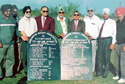 From the Achievers: Hockey Olympians and sports enthusiasts from Sansarpur celebrate old memories.