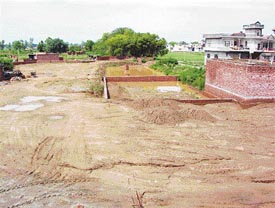 An illegal colony coming up close to the Improvement Trust Colony in Gurdaspur